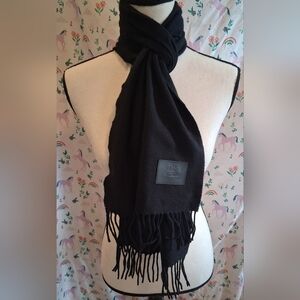 EUC Coach Leatherware Black Cashmere Casual Everyday Unisex Winter Scarf Wrap